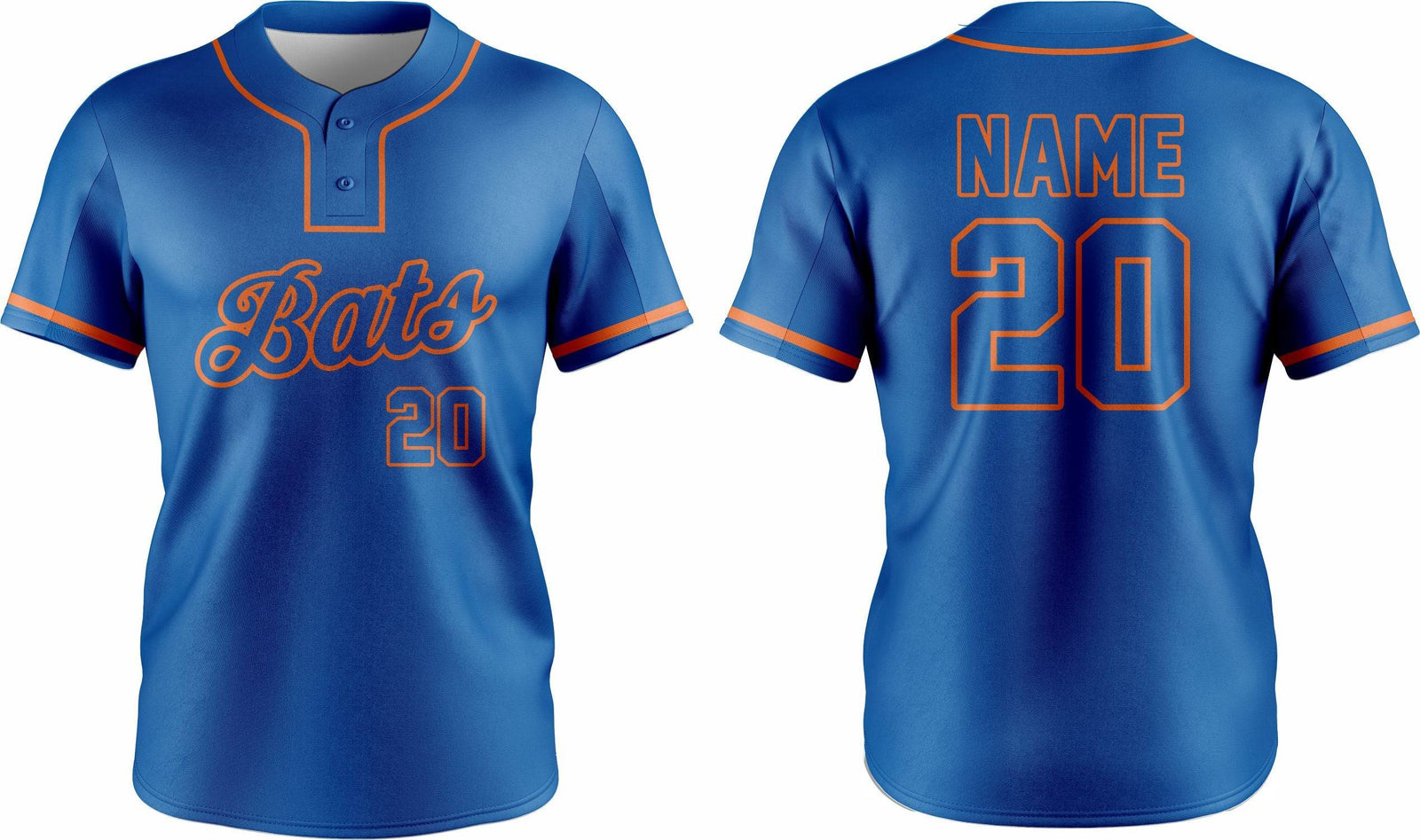 Baseball Two Button Jersey 14 – Customizable Name & Number | Breathable & Comfortable Sportswear