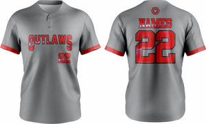 Baseball Two Button Jersey 02 – Customizable Name & Number | Breathable & Comfortable Sportswear - Team Concept Sports