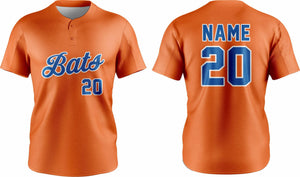 Baseball Two Button Jersey 12 – Customizable Name & Number | Breathable & Comfortable Sportswear