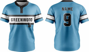 Baseball Two Button Jersey 16 – Customizable Name & Number | Breathable & Comfortable Sportswear