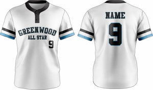 Baseball Two Button Jersey 17 – Customizable Name & Number | Breathable & Comfortable Sportswear