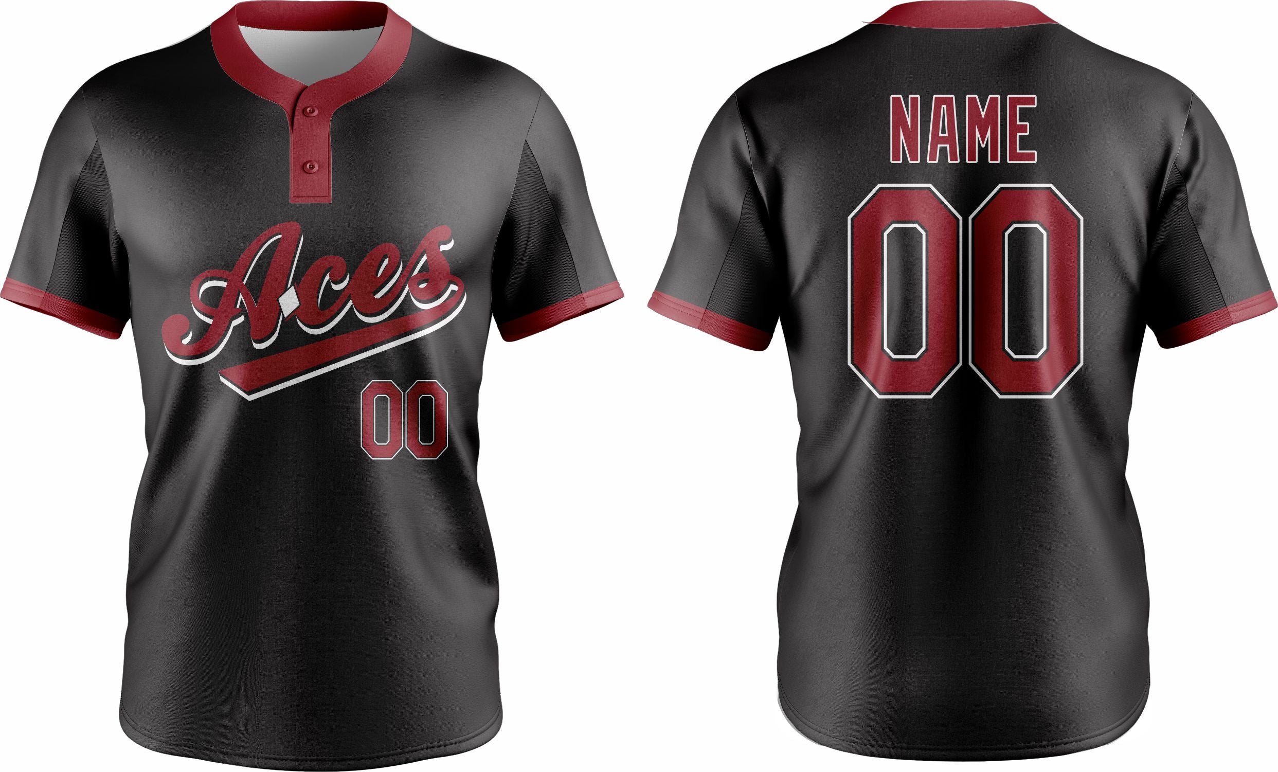 Baseball Two Button Jersey 01 – Customizable Name & Number | Breathable & Comfortable Sportswear - Team Concept Sports